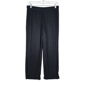 Womens Black Rafael Essential Pants Ribbed Stretch Size M